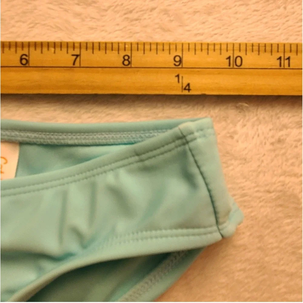 Cat & Jack Girls Aqua Blue Bikini Swim Bottom Solid Size XS 4-5 Summer NWOT